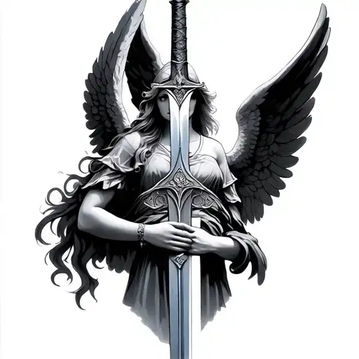 Angel Holding A Sword