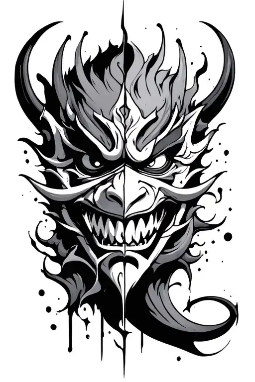 Oni Mask Broken Eye