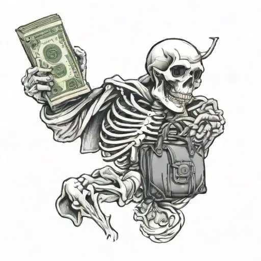 Skeleton With Money Bag