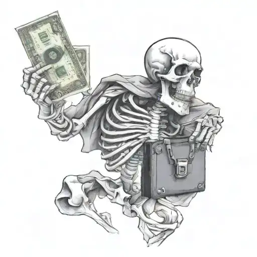 Skeleton With Money Bag