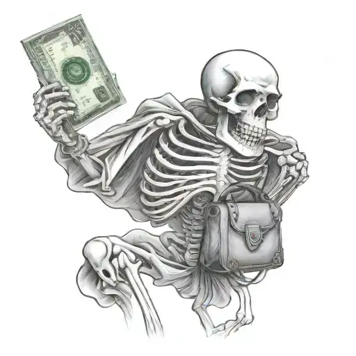 Skeleton With Money Bag