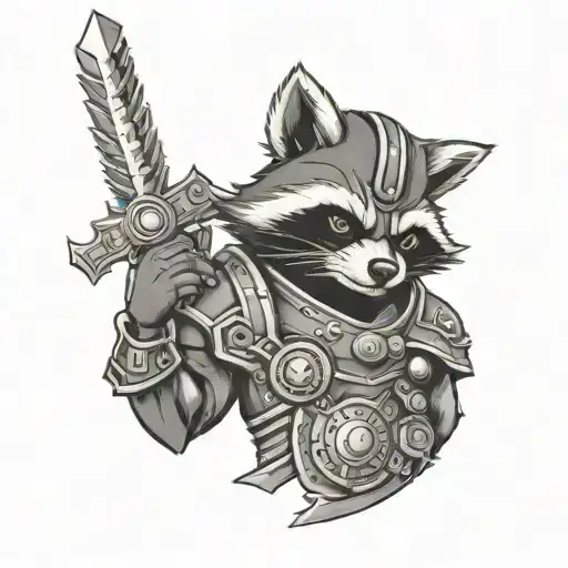 Mechanical Racoon Warrior