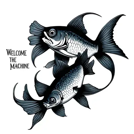 Welcome To The Machine Album Cover With Two Fish Swimming