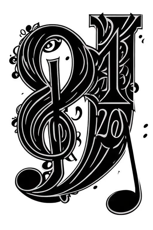 Roman Numeral Date 01-07-2020 With Music Notes Floating