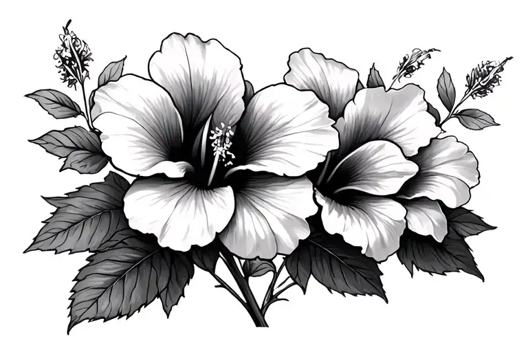 Habiscus Flowers With 2007 Incorporated With Cute Girly Fount