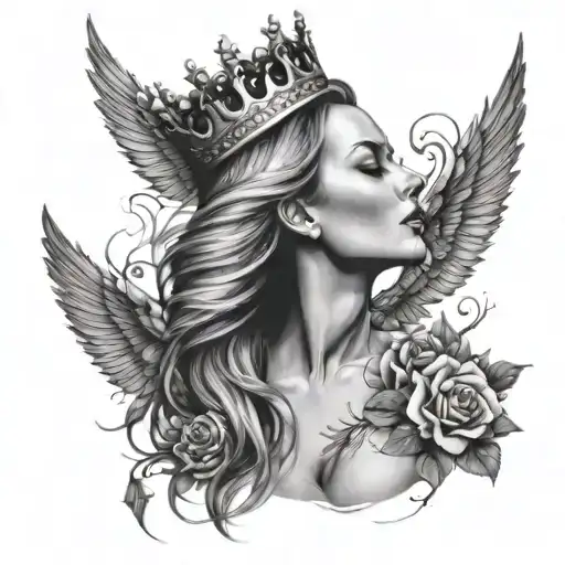 A Vibrant Scene Of Freedom With A Crown And A Beautiful Woman