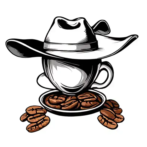 Coffee Bean With Cowboy Hat On Top