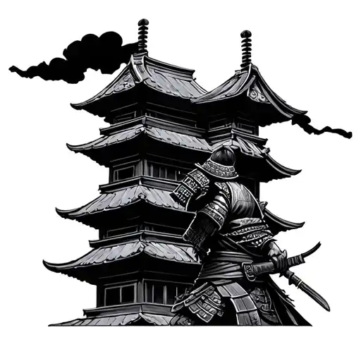 Samurai Warrior Tower Fuji