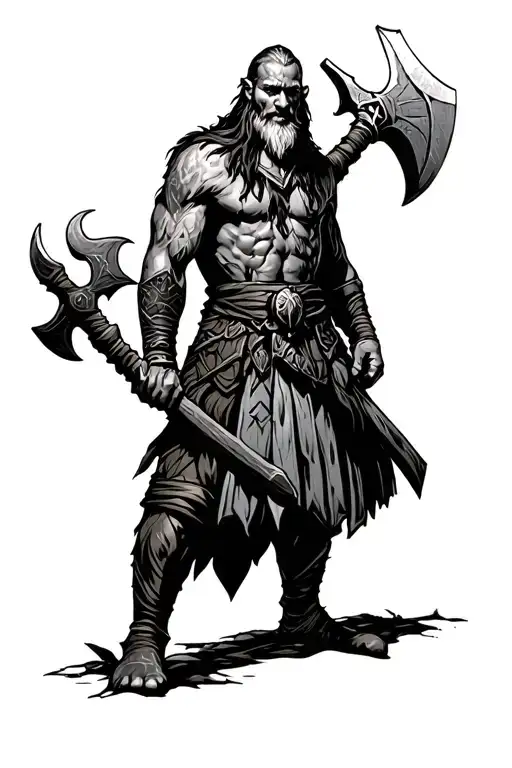 Viking Warrior Wielding Perun's Ax