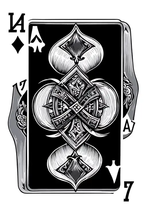 Dagger Slicing An Ace Of Spades Card