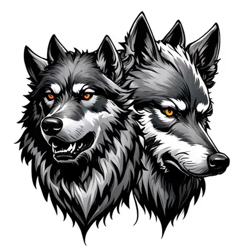 Cerberus Three Wolf Head Style