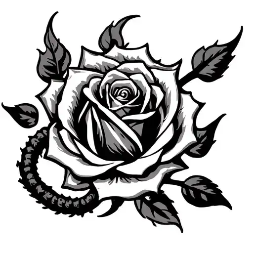 Fire Rose Unity Survivor Symbol With Broken Medusa