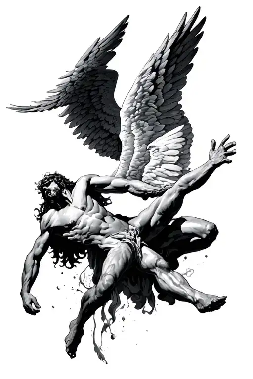 Icarus Falling With Fear God Next To It