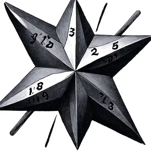 Five -Pointed Star With Numbers