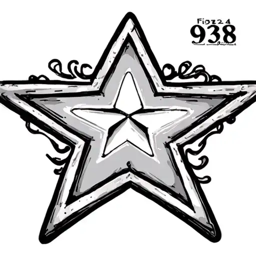 Five -Pointed Star With Numbers 93824