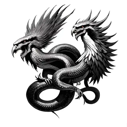 Hellfest's Death Head And Phenix Fighting Against In Snake