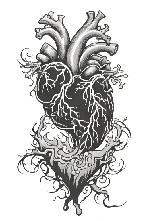 Black Faded Broken Heart With Shadows