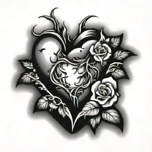 Broken Heart With Dark Shadows