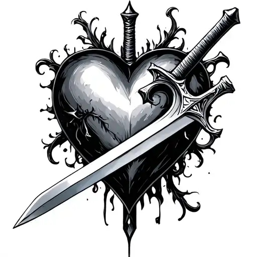 Heart With Sword Going Thru