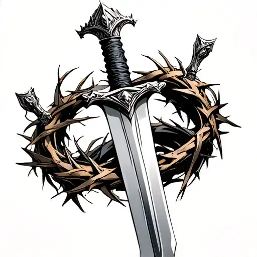 Sword With Crown Of Thorns
