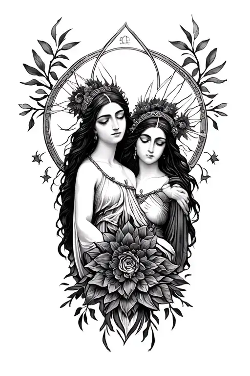 Persephone And Inanna Goddess Symbol Forearm
