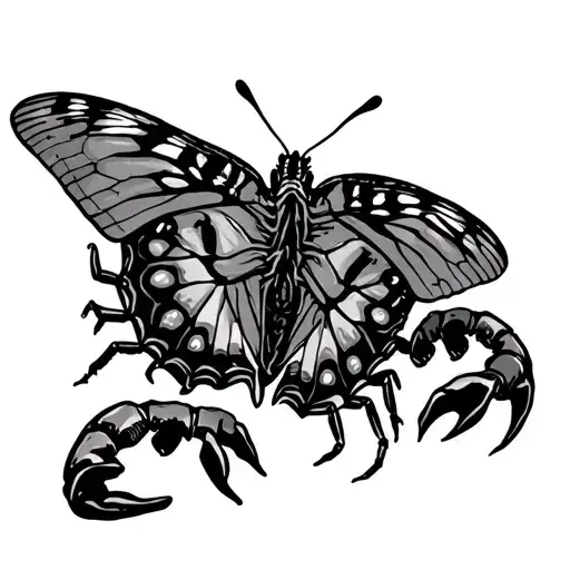 Scorpion Killing A Butterfly