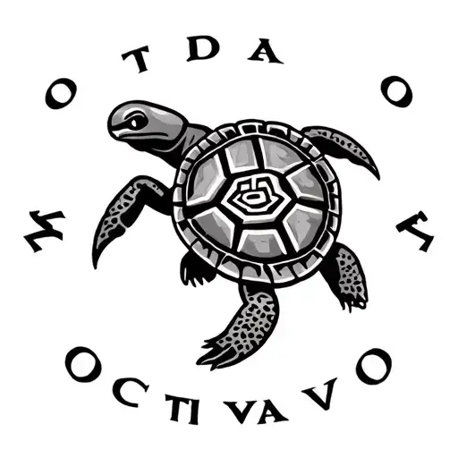 Aztec Turtle Symbol With The Name Octavio In It