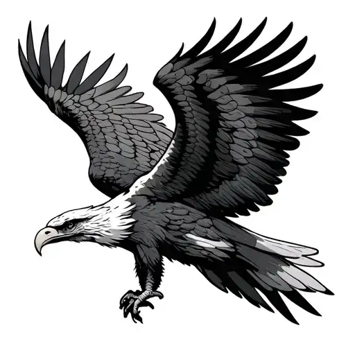 Fog Rock Alm Eagle With Wings