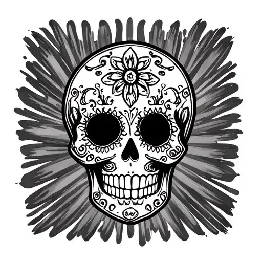 Arizona State Outline Sugar Skull