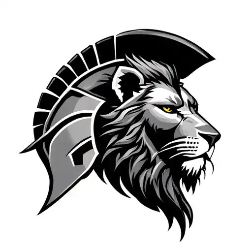 Spartan And Lion Head