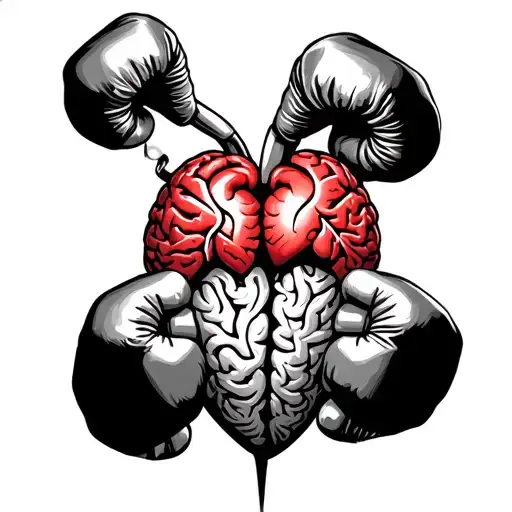 Heart And Brain Boxing Match In The Ring