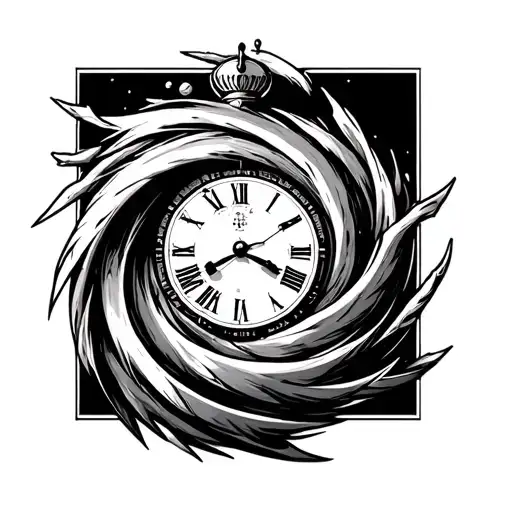 Clock Face With Whirlpool Inside Pulling Numbers