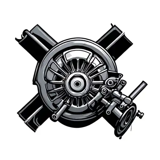 Car Engine Parts In A Cross