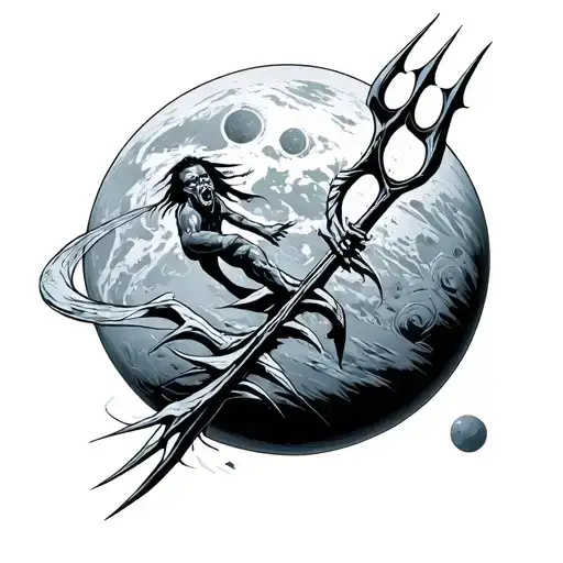 Give Me A Pose With The Trident Grabbing A Planet
