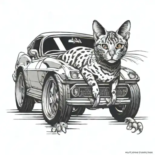 Combine A Cat With A Corvette Car To Create A Unique Design