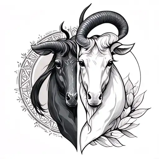 Capricorn & Aries Zodiac Symbol