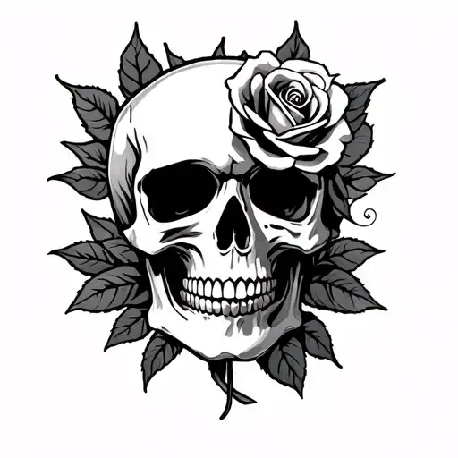 Skull And Rose