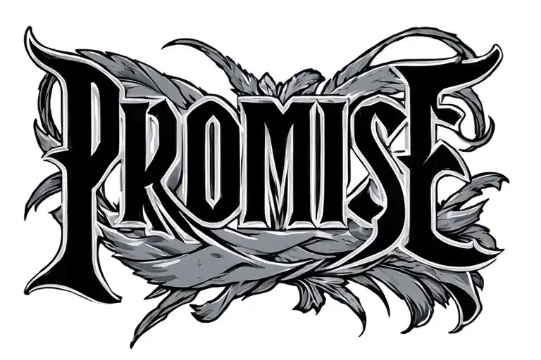 Masculine Tattoo Of The Word Promise