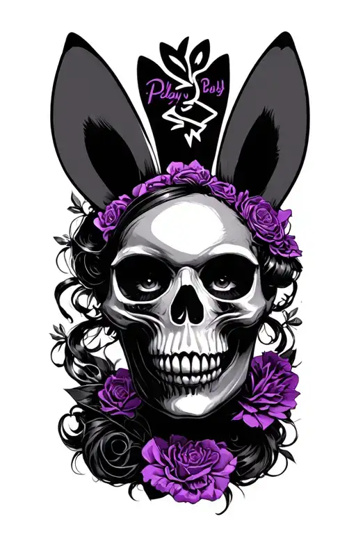 Maxican Skull Wearing Playboy Bunny Logo In The Body Of Violet Chachki