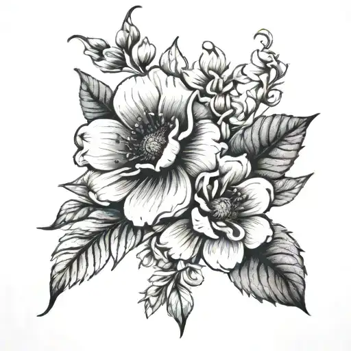 October And August Birth Flowers Intertwined