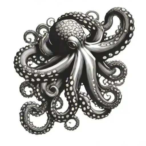 Octopus To Be Put On Forearm With Tentacles Going Around Realistic