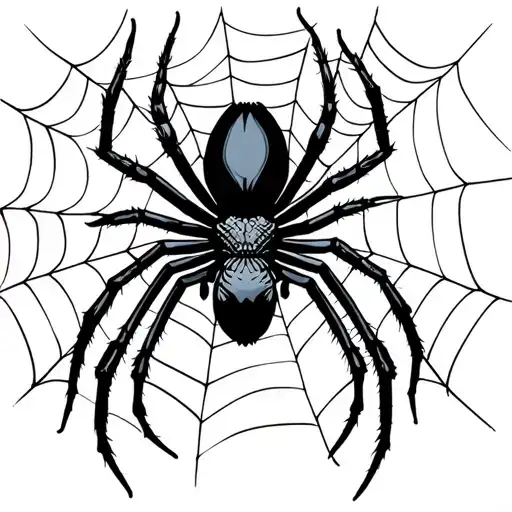 Black Widow Spiders With Webs