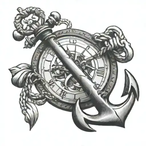 Anchor With Pocket Watch