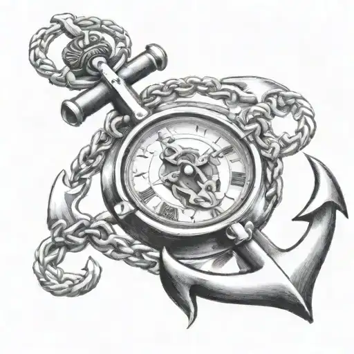 Anchor With Pocket Watch