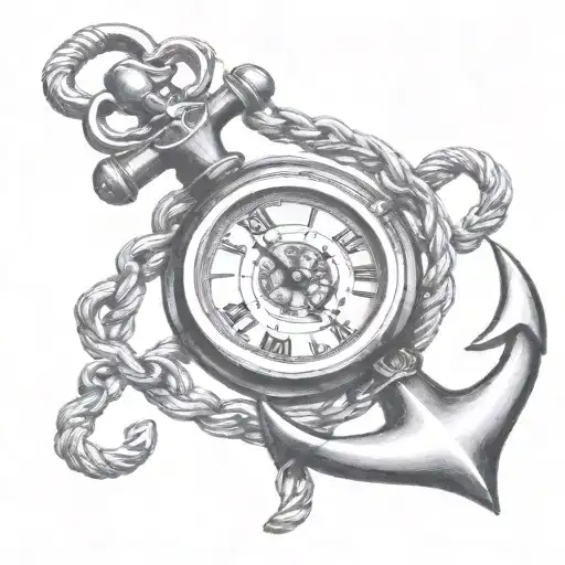 Anchor With Pocket Watch
