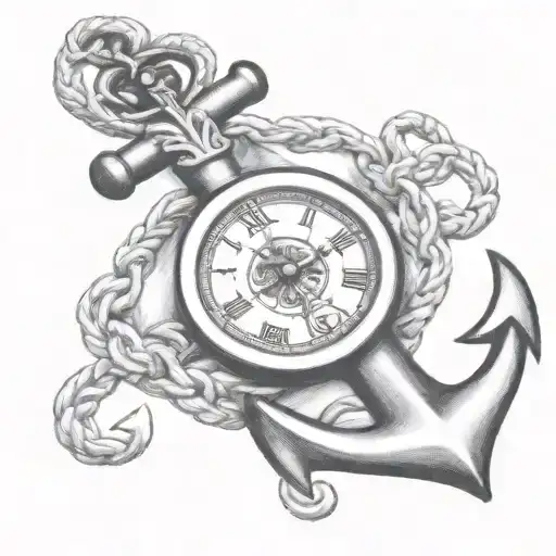 Anchor With Pocket Watch
