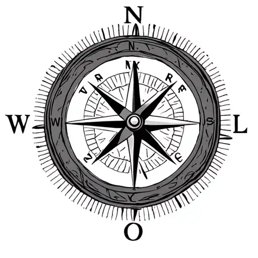 Compass With Initials R K L O