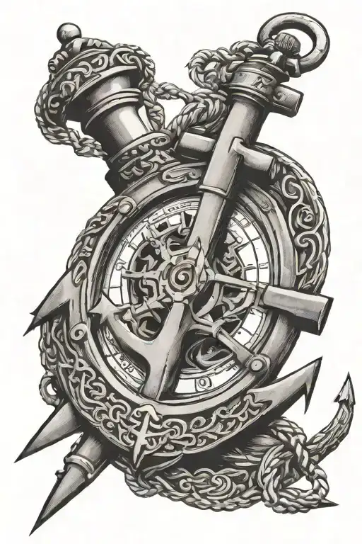Anchor With Pocket Watch