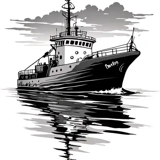 Slim Line Abstract Tug Boat