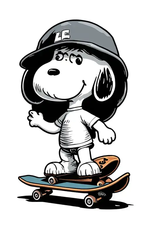 Snoopy Riding A Skateboard